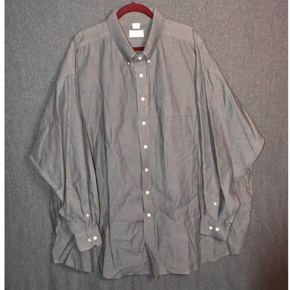 King Size Men's 22 37/8 Tall Gray Dress Shirt Long Sleeve Button Down Big & Tall - Picture 1 of 8